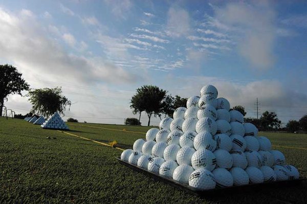 Pyramid stack of golf balls