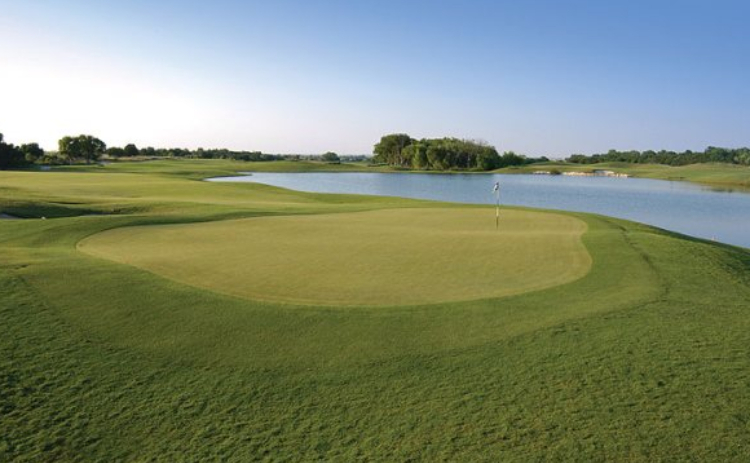 golf course with water